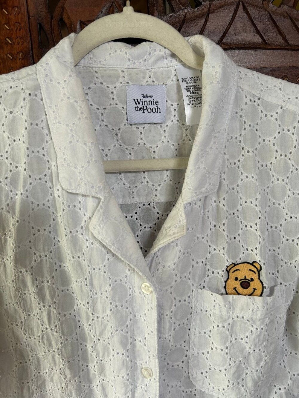 Winnie the Pooh Lace Crop Button Down - Picture 2 of 2